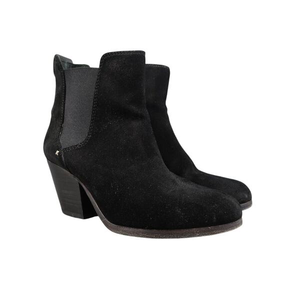 Rag & Bone Shoe Women 5 Chelsea Boot Devon Ankle Bootie Leather Block Heel Black - Picture 1 of 16